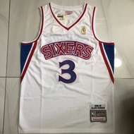 Men's Allen Iverson #3 Jersey 1996-97 Mitchell & Ness Hardwood Classics Jersey White Outdoor Sports 