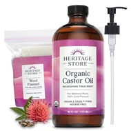 HERITAGE STORE Lavender Castor Oil Organic - Soothing Hair Treatment w/ Lavender Essential Oil - Hai
