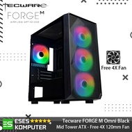 Black ARGB SYNC Tecware Case Forge M Omni | Matx | Free 4X FAN