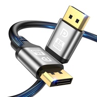 Kabel DisplayPort 16K 6.6FT, 2.1 DP ke DP, 16K@60Hz, 8K@60Hz, 4K@144Hz, HBR3 32.4Gbps, HDR, G-Sync &
