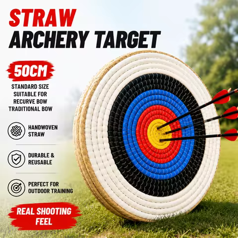 50cm Straw Archery Target Handwoven Traditional Bow and Arrow Target Durable Outdoor Backyard Shooti