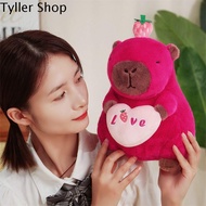 TYLLER Strawberry Simulation Capybara Plush Toy Love Rose Pink Capybara Capybara Stuffed Doll Capyba