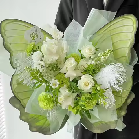 2025 Butterfly Flower Wrapping Paper Korean Style Gift Wrap Florist Bouquet Wrapper DIY Gifts Packag