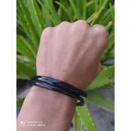 Gelang Akar Bahar Hitam Polos Size Kantoran Lentur