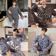 Sleepwear Pajamas for Men and Women Couple PP Quality Imported Thick T-shirt Kra Pattern Five Button