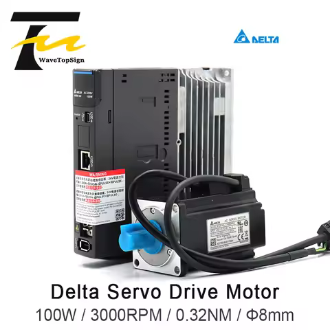 WaveTopSign Delta Servo Motor kit 100w ASD-A3-0121-L+ECM-A3L-CY0401RS1 3000RPM 0.32NM