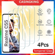4Pcs Tempered Glass For Realme C55 C53 C33 Screen Full Cover Glue Screen Protector Realme C 55 53 33