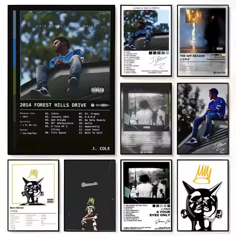 Pop Music Album Cover The Off-Season J-J.Cole World Poster American Film Mural Home Childrens Room W