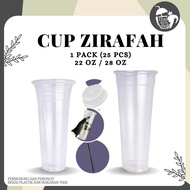 Cup Plastik GIRAFFE Cup Zirafah saiz 22oz & 28oz inc straw penutup halfdome 25pcs