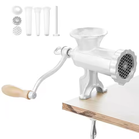 Manual Meat Grinder, Heavy Duty Cast Iron Hand Meat Grinder with Steel Table Clamp, Meat Mincer Saus
