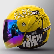 Helm EVOLUTION Half Face Model Seperti Helm Gm Original Murah Motif PARIS Untuk Pria Dan Wanita Dewa