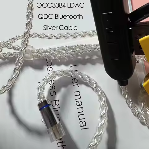 Wireless Bluetooth5.4 Cable QCC3084 LDAC/aptX Adaptive/aptX-HD HIFI Earphone Detachable Silver QDC M