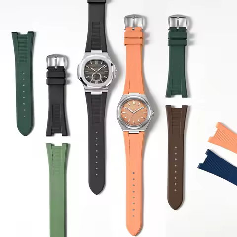 12x25mm For Citizen AW0130-85X/A/Z Fluororubber FKM watch strap Stainless steel buckle bracelet watc