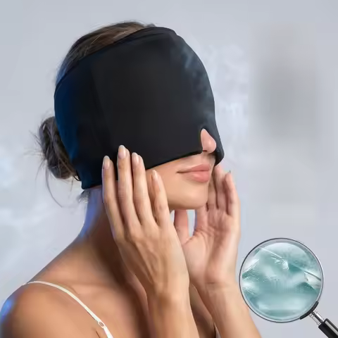 Solid Hydrogel Ice Cold Compress Headgear, Ice Mask, Hot Compress Eye Mask Gel Hat Ice Cap Hangover 