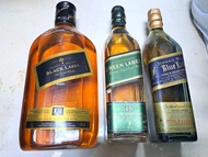 Johnnie Walker Black, Green, Blue Label Whisky 200ml / 200ml / 500ml