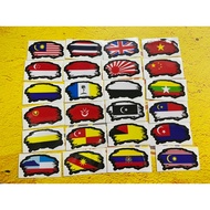Sticker Bendera Malaysia, Vietnam, Indonesia, Thailand, Singapore, dll【HIGH QUALITY】