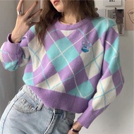 Sullivan Argyle lilac sweater/fine thick lilac sullivan sweater