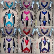 LC135 V8 FI YAMAHA TITAN 2020-(201) BODY COVER SET WITH SIAP STICKER TANAM 2K CLEAR- PURPLE+S3+BG  C