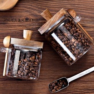 Coffee Bean Storage Tank with Spoon Glass Sealed Tank Household Coffee Bean Storage Tank Bean Storag