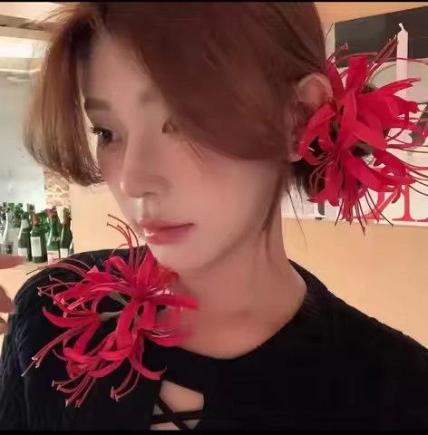 1Pc Super Fairy Lycoris Radiata Hair Clip Aesthetic Side Barrettes Broken Hair Fixed Clip Seaside Ph
