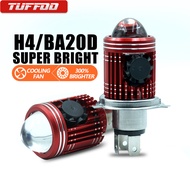 1 Piece Dual Color Motorcycle LED Headlight Bulb H4 / HS1 / H6 / BA20D High/Low Beam With Fan  - Yel