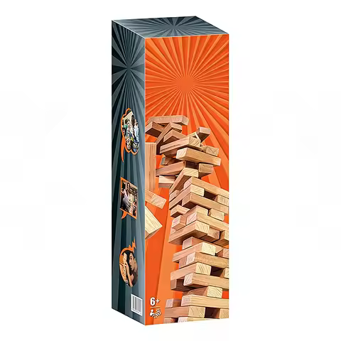 Interactive Wooden Puzzle Game - Stacking Tower Game in Spanish and French -Board Game for Kids and 