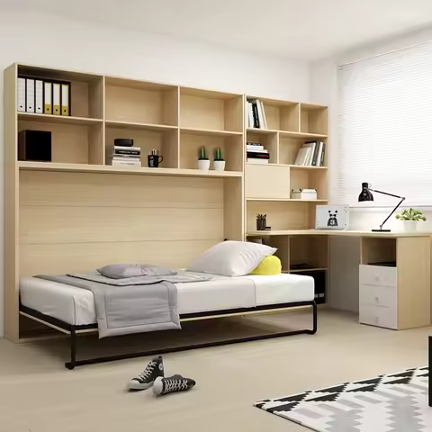 Rollover invisible bed wall-mounted hidden wall folding lower flap bed wardrobe integrated upturn Mu