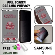 LAYAR TG CERAMIC PRIVACY anti spy anti scratch SAMSUNG A54 5G PRO PLUS Prime S10 S23 S24 FE LITE SCR