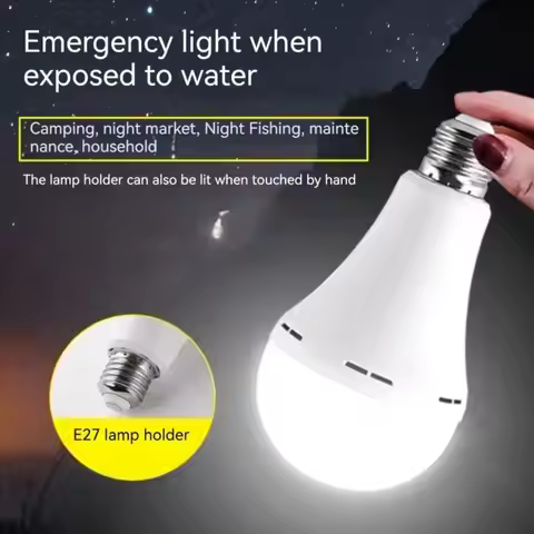 New 7W/9W/12W/15W Emergency Light Bulb 85-265V Portable LED Light Bulb E27 Rechargeable Bulb Tent