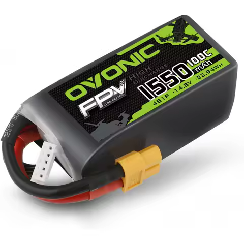 OVONIC 4s Lipo Battery 100C 1550mAh 14.8V Lipo Battery with XT60 Connector for RC FPV Racing Drone Q