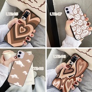 Realme 5 5i 2 A5 3 Pro 5s 5Pro Q Phone Case Soft Black Silicone Protection Casing trendy brown heart