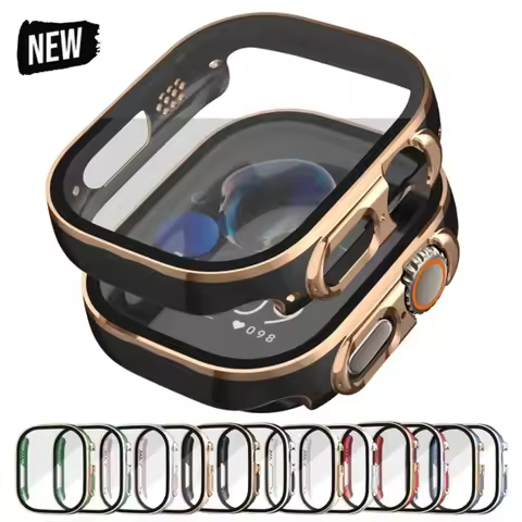 Glass+Case for Apple Watch Ultra 3 2 49mm Screen Protector Frame Cover for iWatch ultra 49 Tempered