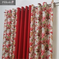 CA55Y - Conteza Red Mid Sold Per Pc Or 3in1 Set Ring Curtain ( 5 ft - 152 cm To 7ft - 213 cm )