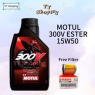 READY STOCK FULLY SYNTHETIC  MOTUL 300V 15W50 ESTER CORE RACING PRO OIL Y15 Y16 RSX RS150 LC135 EX5
