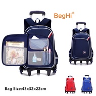 shenzhi6 Trolley School Bag 2 or 6 Wheel Primary School Staircase Waterproof Kids Trolley Bag Backpack Wheeled With Roller Lightweight Kids Birthday Gift Present  AF868