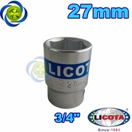 27mm tube, 3/4 short white, 6-sided Licota N6027