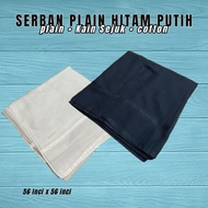 Al Yarmook cotton jacquard turban | Plain black and white turban without pattern 56 inches x 56 inch