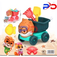 Sand scoop toy, beach toy, LARGE sand scoop poli car with full car tools, shovel, coconut, beautiful