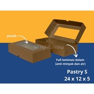 BROWNIES BOX KRAFT MIKA 24x12x5cm 10pcs Laminated 365 GSM