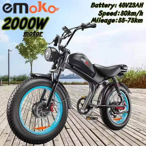 emoko C93 electric bicycle dual motor 2000W 48V23AH battery electric mountain bike 20*4.0 fat tire e