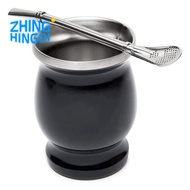 Yerba Mate Gourd Set Double-Wall Stainless Steel Mate Tea Cup and Bombilla 8 Ounces Bombillas Yerba 