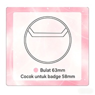 (10PCS) Badge Cover Protector untuk melindungi badge pin uk 58mm acc pvc anti gores pouch