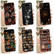 New Casing For LG K40S 2019 Case LMX430HM LM-X430 Fashion Flower Bookshelf Soft Matte Silicone Cover