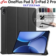 For OnePlus Pad 2 Pro 2025 One Plus Pad 3 (13.2") 1+ Pad3 Tri-fold Stand Flip Cover PU Leather Hard 