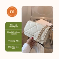 Bymood GLAM chain strap crossbody handbag, rectangular shape, Korean umbrella design for fashionable