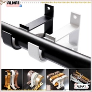 ALMA 1Pcs Curtain Rod Bracket, Fixing Clip Aluminum Alloy Hanger Hook, Crossbar Furniture Hardware Single Double Hang Rod Support Clamp