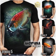 Arwana Golden Red Tail T-shirts Premium Golden Red Arwana Fish Printed T-shirt Indonesian Arwana Dis