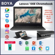 laptop lenovo 100e Chromebook 4GBRAM 32GBSSD Chrome OS STUDENTS GAMING OFFICE WORK  murah refurbishe
