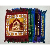 Mini Square Prayer Rug / Turkish Prayer Rug with Head Face 35x35 cm / Small Prayer Rug