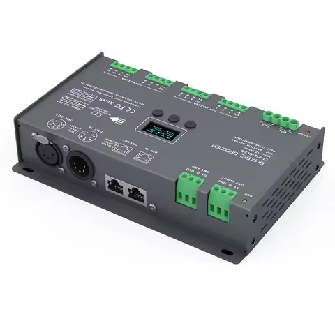 LTECH New Led DMX512 Decoder Controller;DC12-24V input;4A 12CH 16 Channel Output RGB/RGBW Led Strip 